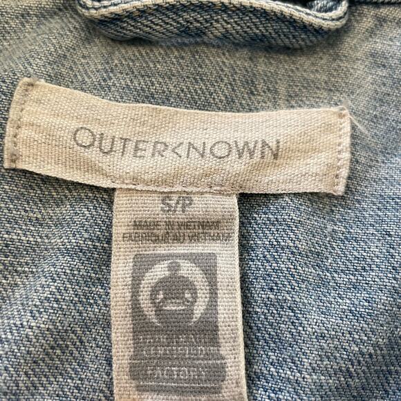 Outerknown The Tides Trucker Jean Jacket Oversized Long Light Wash Unisex Small - Picture 3 of 7